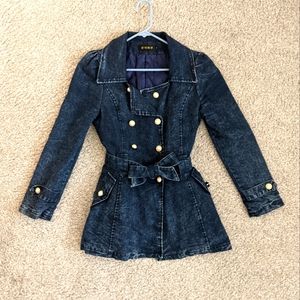 Korean denim trench coat